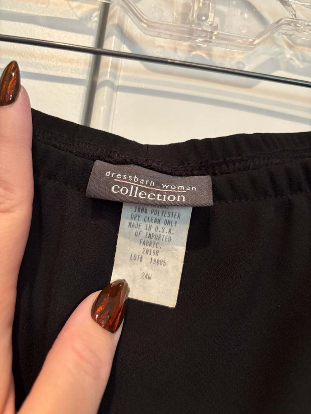 Dressbarn Skirt Size 24W Black Polyester Maxi Sheer Overlay